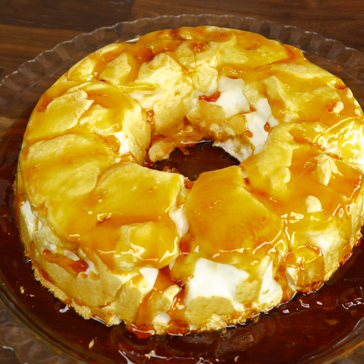 Pudim de claras de ovos finalizado e empratado