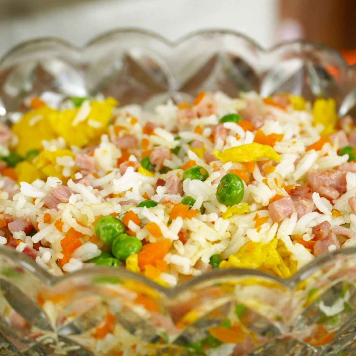 Arroz chau chau pronto para ser servido.